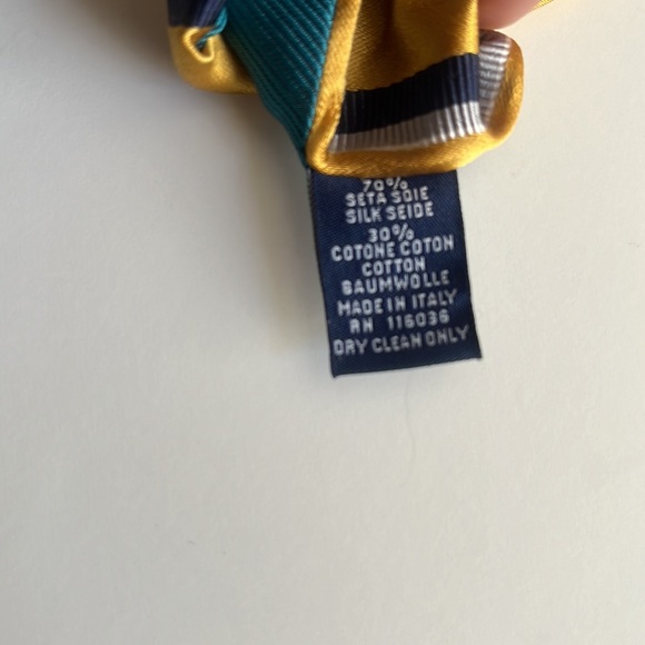 Charles Tyrwhitt Gold, Navy & Gray Italian Made Silk Tie - Picture 6 of 7